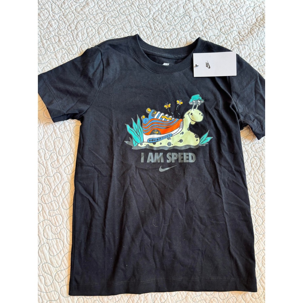 Nike Boys I Am Speed Snail Graphic T-Shirt Black Small